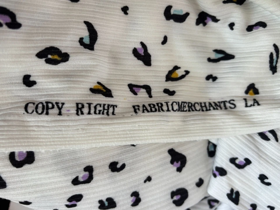Leopard Print Ribbed Fabric Merchants Animal Print Multicolor Spots Stretch 3 yd - Image 2 of 3