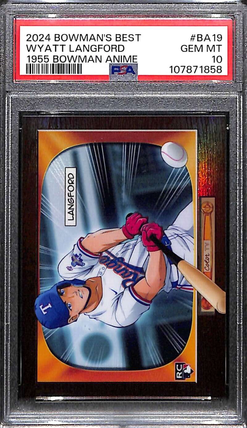 2024 Bowman's Best '55 Bowman Anime ba19 Wyatt Langford Rookie PSA 10 GEM MT