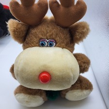 Adorable Vintage Christmas Moose Plush Toy