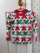 FLAW HANNA ANDERSSON Mickey Mouse Pajama Shirt 4 Disney Christmas Pattern Top
