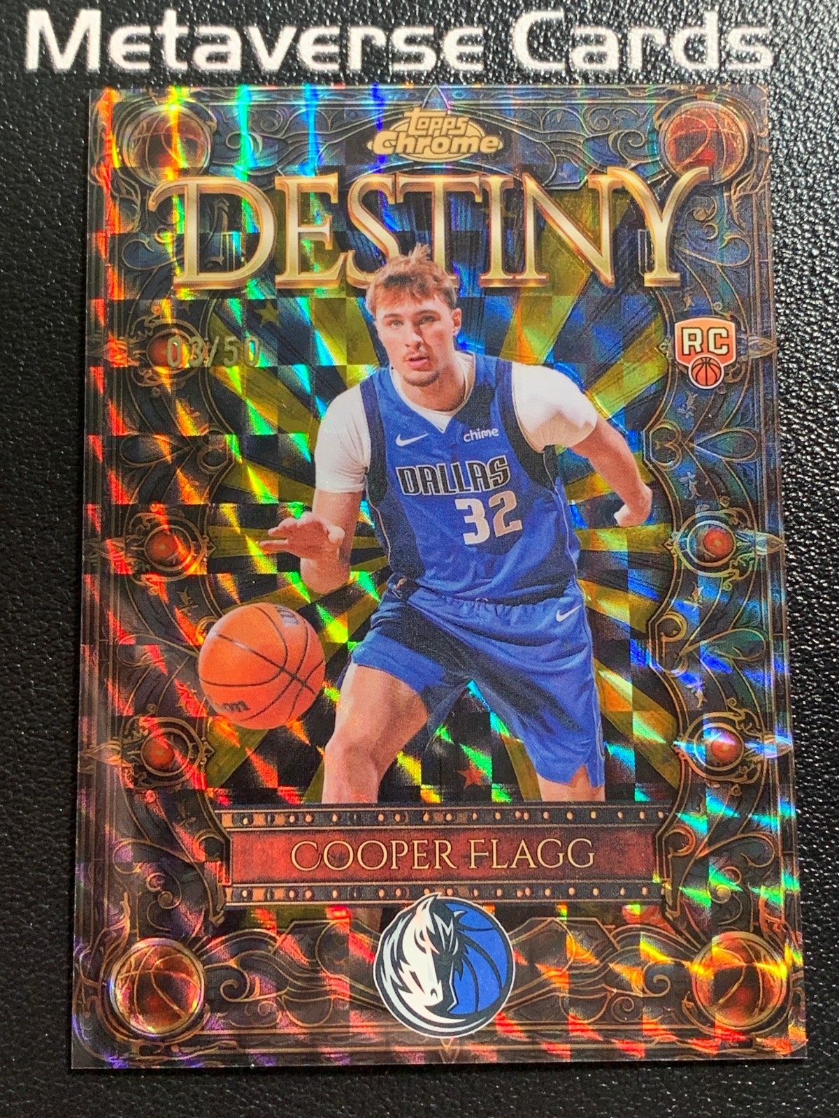 2025 Topps Chrome Basketball Destiny Gold Geometric Rookie RC Cooper Flagg /50