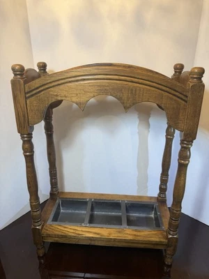 Antique English Tiger Oak Umbrella Stick Stand, circa 1910 - Image 1 of 4
