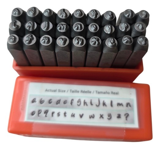 ImpressArt Metal Stamp Set Lowercase Alphabet a-z and Question Mark with Case K2