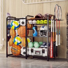 Homsorout Garage Sports Equipment 11.81 x 33.7 x 31.1 inches, Black and brown