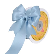 Double Face Dusty Blue Satin Ribbon, 1-1/2 inch X 25 Yards, Gift Wrapping