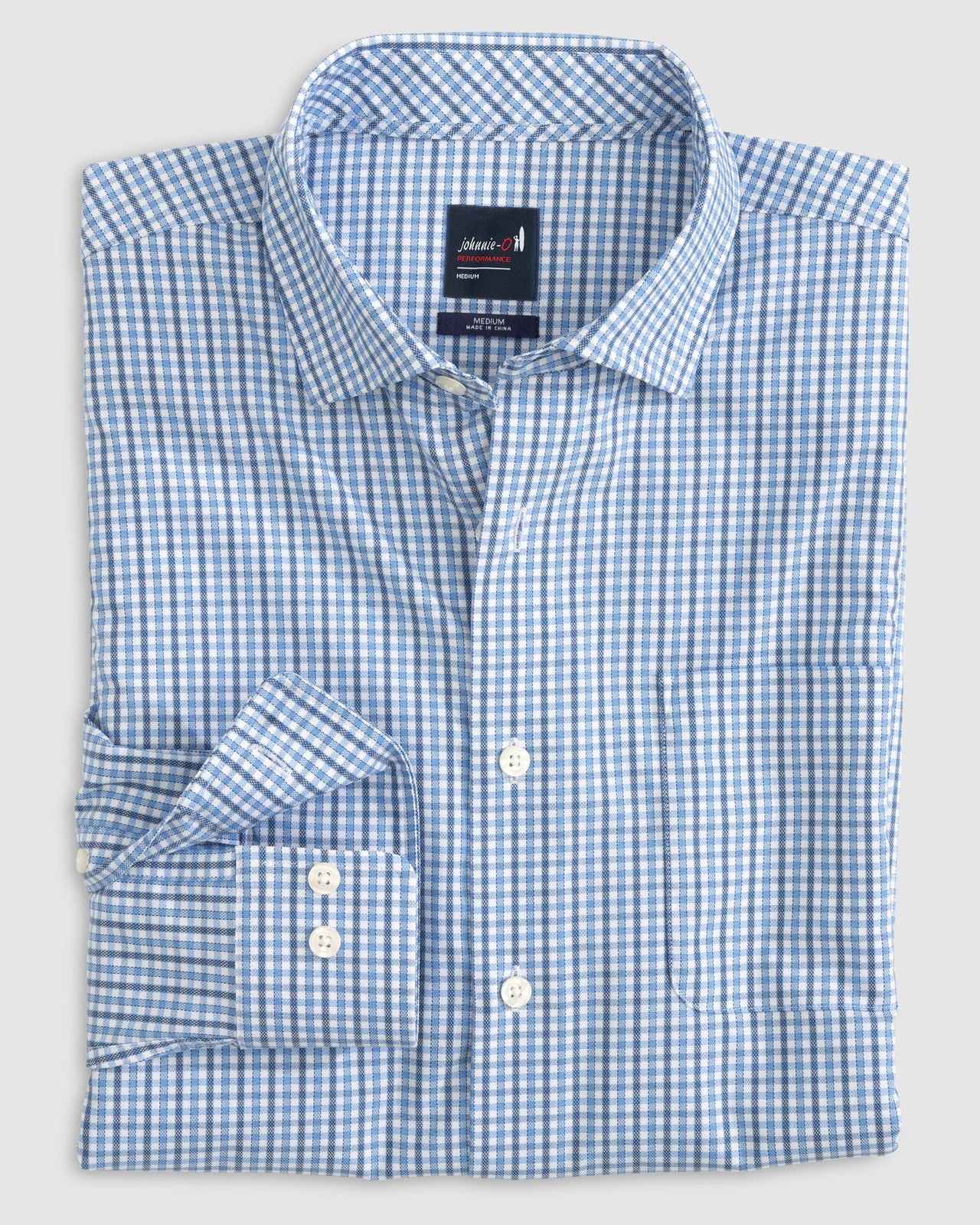 johnnie-O Big & Tall Acadia Performance Button Up Shirt Royal Size 1XLT