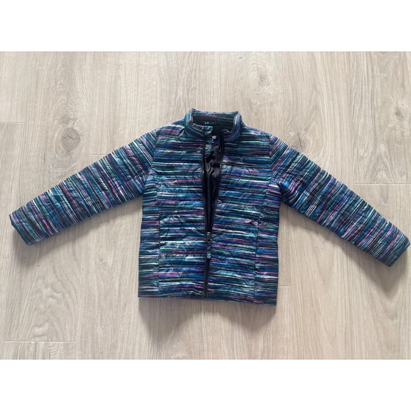 Lands End Puffer Jacket Kids Size L Blue Striped Quilted Zip Outdoor Winter Play
Opens in a new wind