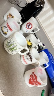 Vintage Milk Glass Coffee Cups lot 8 St. Louis cardinals