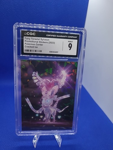 2023 Fairy Terastal Sylveon Cracked Ice Sticker Cgc 9