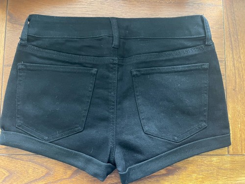 New So Black Jean Cotton Blend Stretch 2.5" Inseam Low Rise Shorties Size 7 - Picture 3 of 6