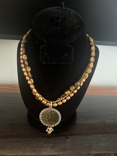 Collana SILPADA bronzo perle argento sterling N1838 filo disco - Foto 2 di 3