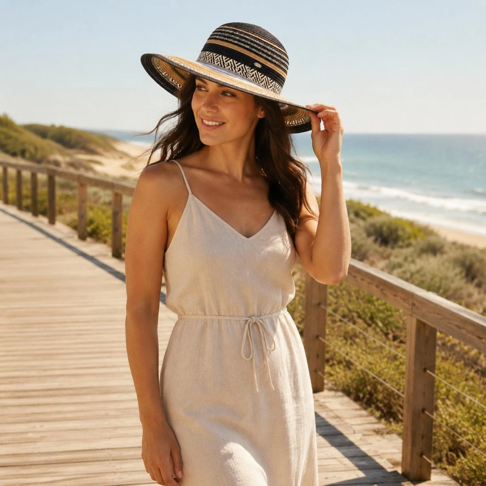 Wide Edge Woven Sun Hat Breathable Straw Sun Hat Travel Suitable for Outdoor