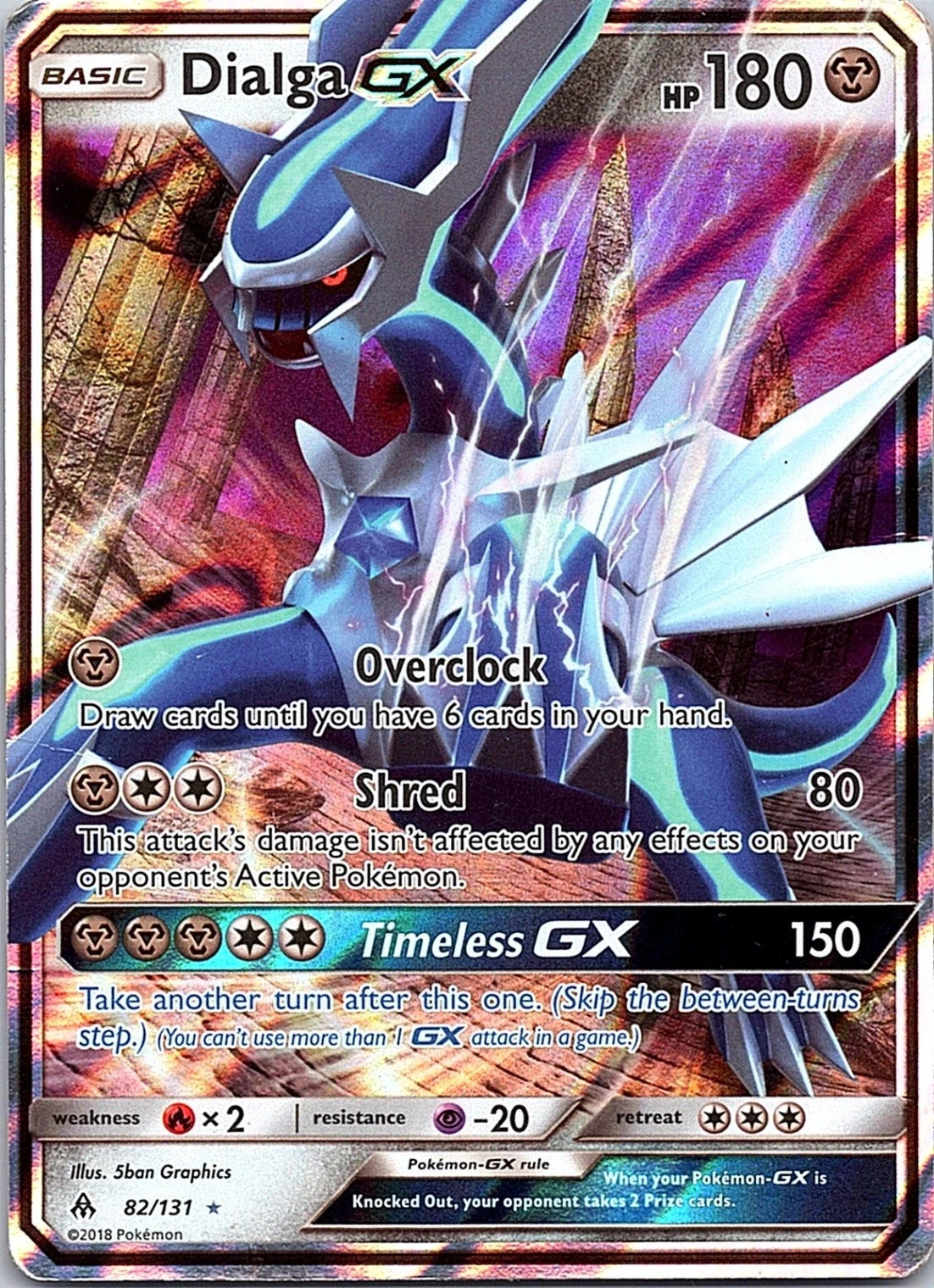 Dialga GX Ultra Rare 82/131 - SM - Forbidden Light - NM