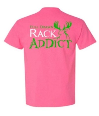 Full Drawn Addiction Rack Addict Tee Pink, Short Sleeve Round Neck, Size - S