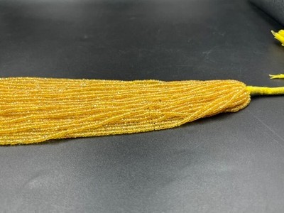 AAA Yellow Sapphire Faceted Rondelle Beads 3mm Natural Yellow Sapphire Bead 8''