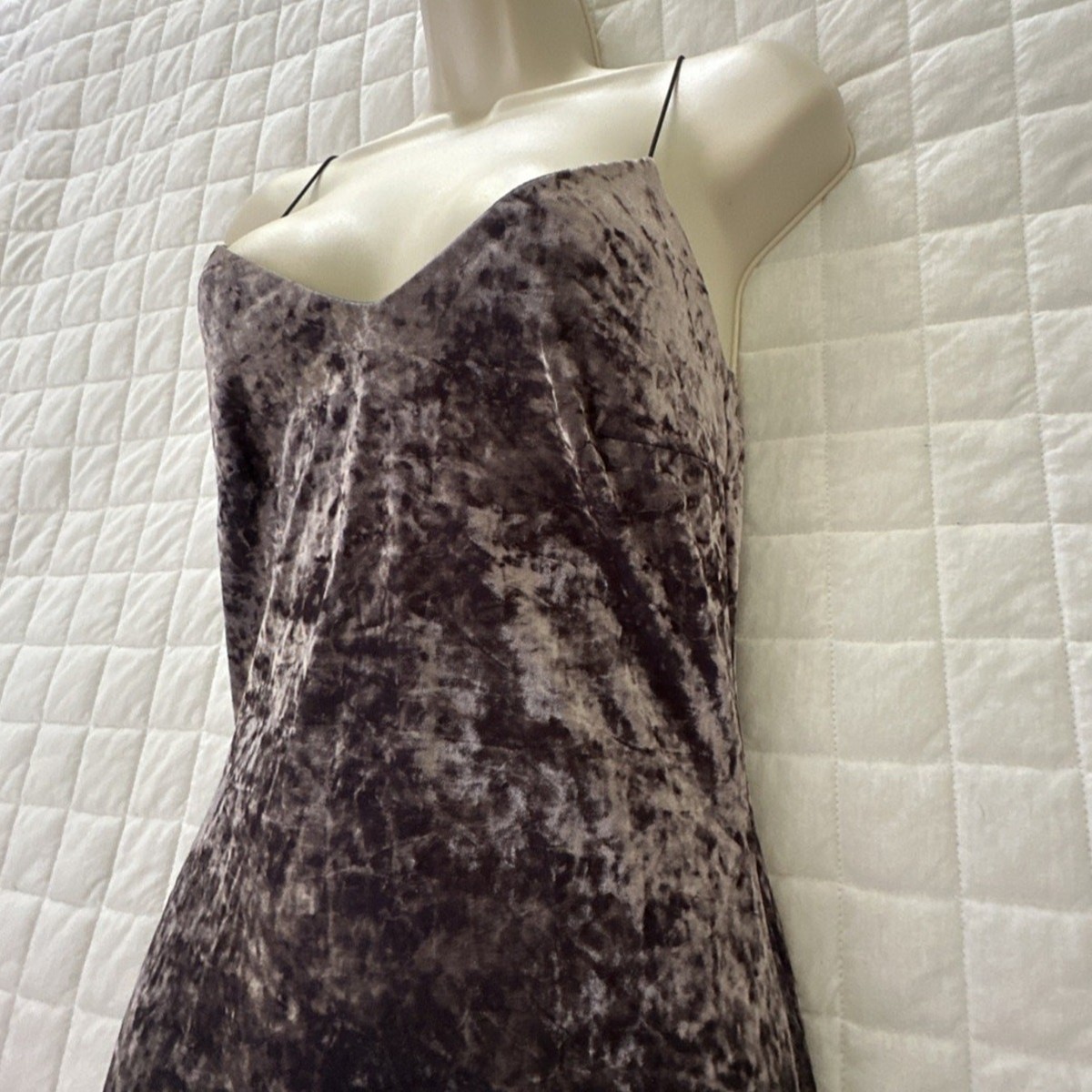 Vintage Charlotte Russe Dress Small Gray Crushed Velvet Midi Y2K Grunge  Coquette | eBay