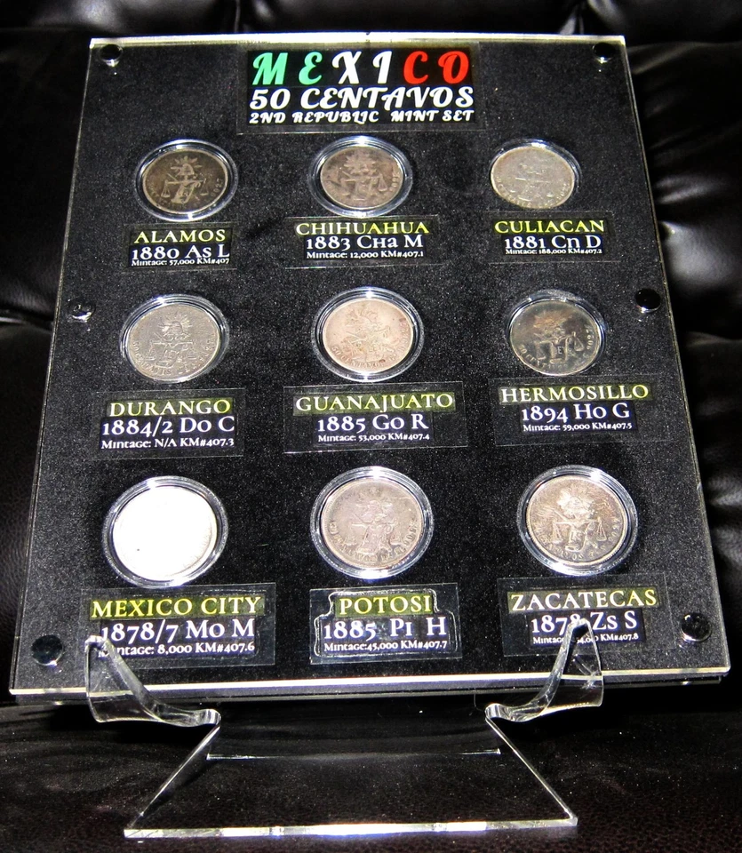 Мексика 50 сентаво 1⁄2 песо серебро чихуахуа CHAM, Мехико 1878 мама просрочена - Изображение 2 из 4