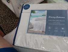 TOMMY BAHAMA OCEAN BAY TEXTURE BEIGE 6 PIECE FULL COOLING SHEET SET 100 POLY NIP