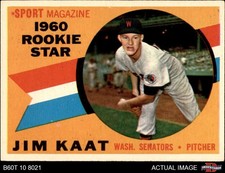 1960 Topps #136 Jim Kaat RC Star Senators HOF RC 6.5 - EX/MT+