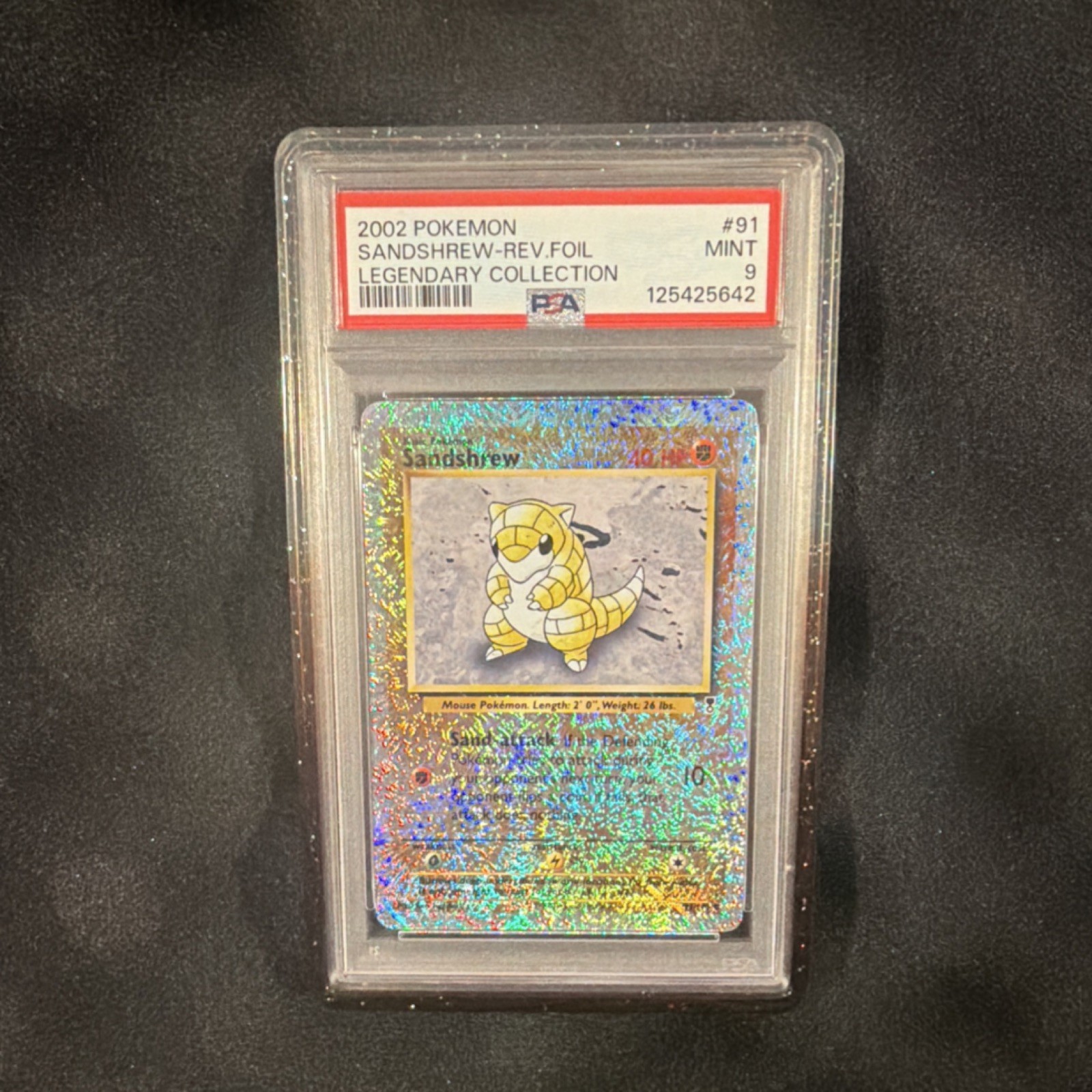 Pokémon Sandshrew Legendary Collection 91/110 Reverse Holo 2002 PSA 9