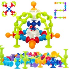 48 Piece Suction Cup Bath Toys for Kids Ages 3 , Sensory M-48, Classic 48