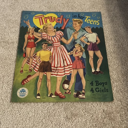 1954 TRUDY IN HER TEENS UNCUT ORIGINAL 1953 MERRILL 3447 PAPER DOLL BOOK