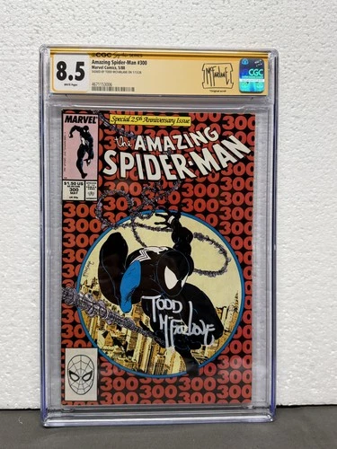 AMAZING SPIDER-MAN #300 CGC 8.5 SIGNED TODD MCFARLANE w/CUSTOM LABEL 1ST VENOM