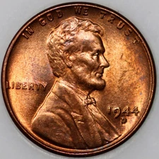 1944-D Wheat Cent, with Select Natural Toning As Shown [SN01]