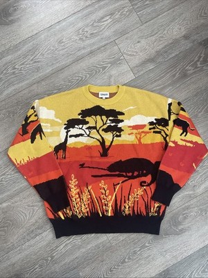 Sinar Sweater African Desert Scene Men s Size Small 100% Cotton