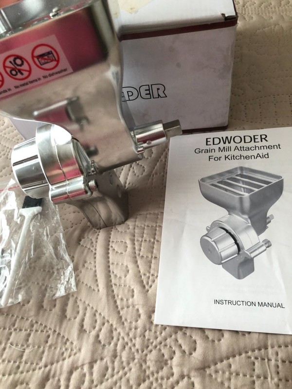 Edwoder Grain Mill attachment for kitchenaid mixer metal 12 grind level