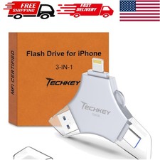 MFi Certified 128GB USB 3.0 Flash Drive - 3-in-1 Memory Keeper for All Devices