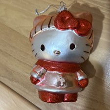 Hello Kitty, Sanrio, 2011 Glass Ornament Red Glitter Bow Scarf Boots