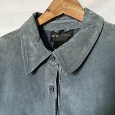Beth Terrell Light Blue Suede Jacket Medium Size