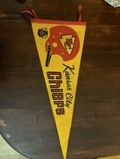 Vintage 1960s Kansas City Chiefs One Bar AFL  Football Pennant Approx 29”!