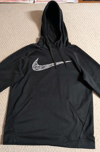 Nike Mens Medium Black 100% Polyester Pullover Hooded Graphic Sweatshirt 25 - Picture 3 of 8