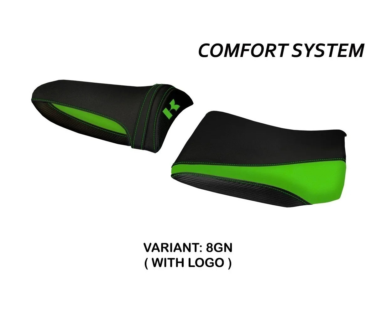 Seat saddle cover Pozzuoli 1 Comfort Sys Green TPZ KAWASAKI Z 750 2003 2006 ev