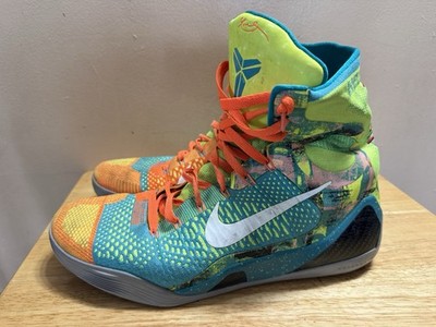 Men s 12 Nike Kobe 9 Elite High  Influence  Basketball Green and orange/Multi