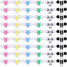 60 Pack Wired Earbuds Bulk 6 Assorted Colors Classroom Headphones with 3.5mm ...
