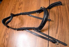 Milestone, anatonical padded bitless bridle, black leather, cob side pull