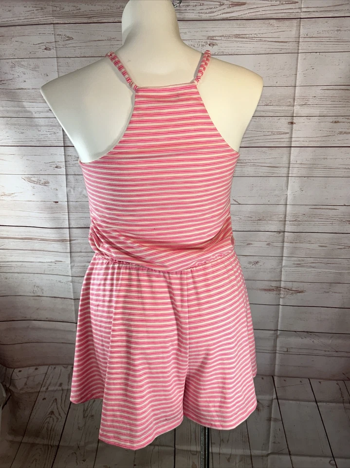 Gap Mujer Talla Grande Rosa y Blanco Rayas Una Pieza Mameluco Forrado Correa Espagueti Foto 3 de 4