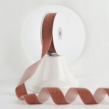 Rose Gold Velvet Ribbon 1 Inch Single Face Nylon Velvet Ribbon 2 Rolls 20 Yar...