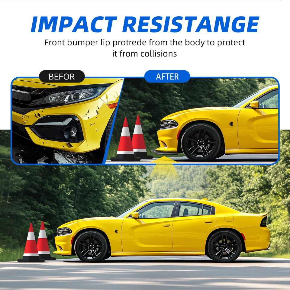 Gloss Front Bumper Lower Lip Spoiler Splitter Body Kit For Honda Prelude 1990-01 - Image 4 of 4