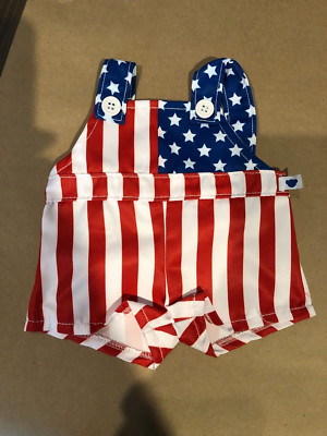 Build A Bear Overalls Red White and Blue Patriotic Fourth of July