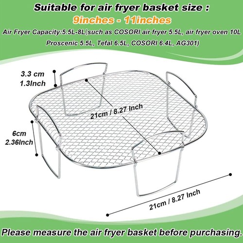 Rack Square Air Fryer Rack Grill Rack Air Fryer Basket Air Fryer Accessories - Picture 2 of 12
