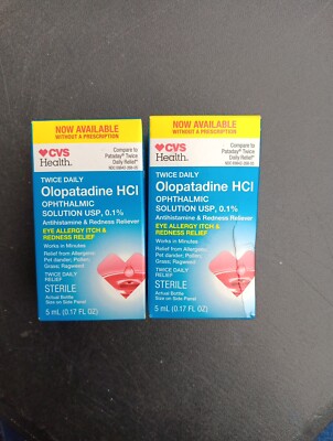 2 Boxes CVS EYE Allergy itch and Redness RELIEF 5 ml (ZZ16