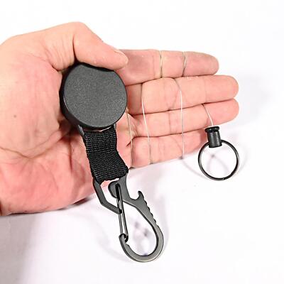 Retractable Keychain Carabiner and Key Reel Keyring Extendable
