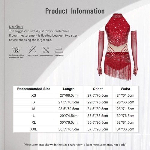 Womens Dress Rave Bodysuit Rhinestones Leotard Back Figure Skating Sparkly - Picture 32 of 74