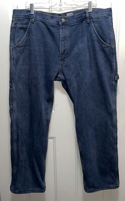 Key Jeans Mens 40x30 Blue Denim Mid Rise Slim Straight Leg