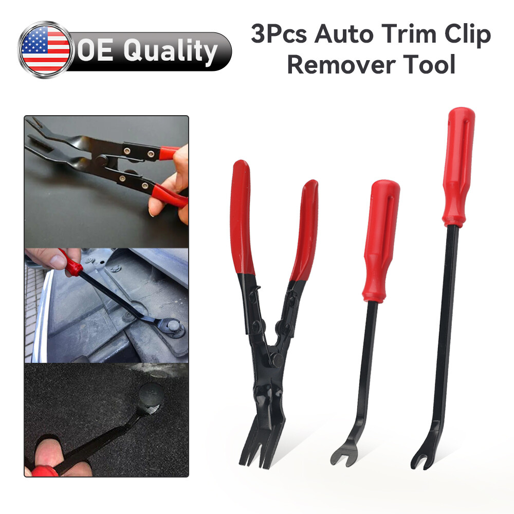 3Pcs Auto Clip Pliers Set and Fastener Remover, Car Trim Rivet Removal Pry Tool