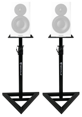 2 Rockville Adjustable Studio Monitor Speaker Stands For Dynaudio LYD 7 Monitors